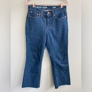 J Crew Demi Boot Crop Petite Raw Hem Jeans